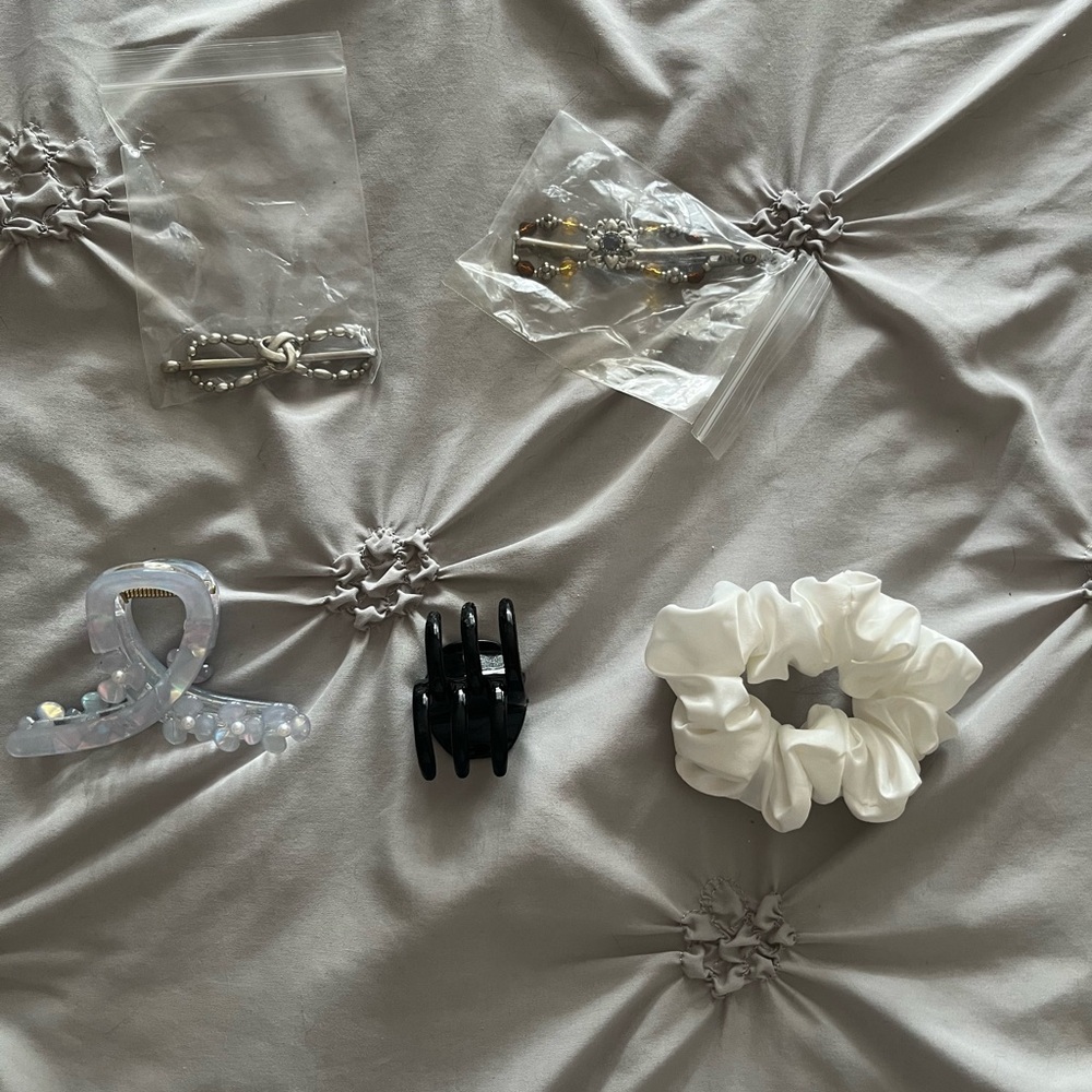 Spoiled child white scrunchie and other hair accessories!!